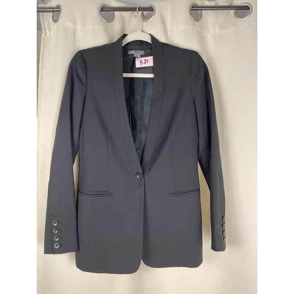 Vince Tailored Black Wool Blend Blazer – Minimalist Workwear – Size 4 - Picture 1 of 4